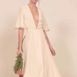 Reformation Rhodes Midi Dress, Ivory, NWT, XS